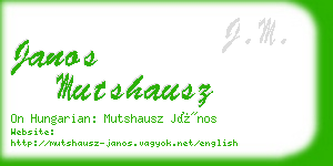 janos mutshausz business card